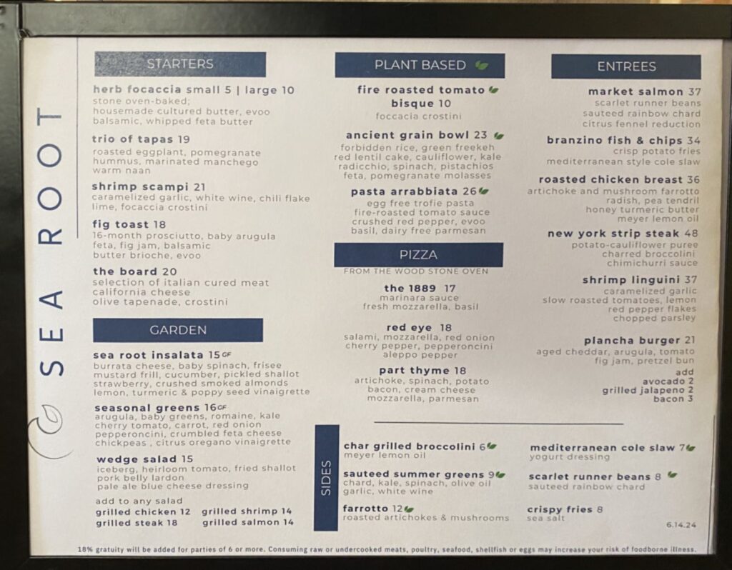 Sea Root Menu 2